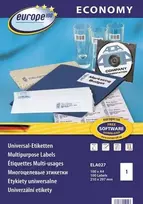 Lipnios etiketės Avery Europe, A4, 210x297mm, 1 etiketė lape, 100 lapų, baltos spalvos