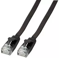 Efb Elektronik EFB Plokščias RJ45 U / UTP, 6A, PVC, 5 m, juodas