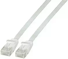 Efb Elektronik EFB plokščias RJ45 U/UTP pataisinis kabelis, 6A kat., PVC, 0,5 m, balta