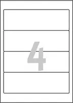 Lipnios etiketės segtuvams Avery Zweckform, A4, 192x61mm, pakuotėje 25 lapai, baltos spalvos