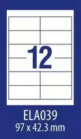 Lipnios etiketės Avery Europe, A4, 97x42.3mm, 12 etikečių lape, 100 lapų, baltos spalvos