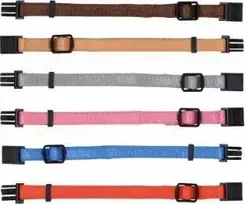 Trixie Junior Antkaklių kompl., S–M 17–25 cm/10 mm, 6 vnt. fuksija, grafito, ind (pak.4)