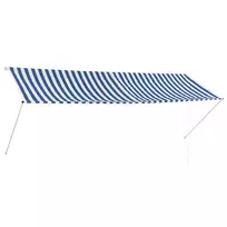 Ištraukiama markizė, mėlynos ir baltos spalvos, 350x150cm