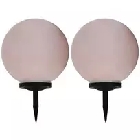 Saul. energ. įkr. LED lauko švies., 2vnt., 40cm, sfer., įv. sp.