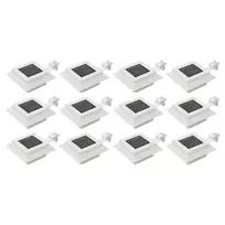 Saul. en. įkr. LED lauko švies., 12vnt., balt. sp., 12cm, kvad.