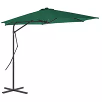 Lauko skėtis nuo saulės su plieniniu stulpu, žalias, 300cm