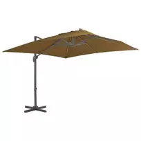Gembinis sodo skėtis su aliuminio stulpu, taupe, 300x300cm