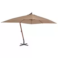 Gembinis sodo skėtis su mediniu stulpu, taupe, 400x300cm