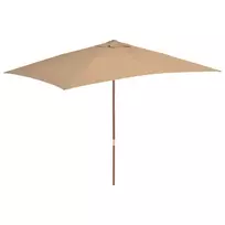 Lauko skėtis nuo saulės su mediniu stulpu, taupe, 200x300cm