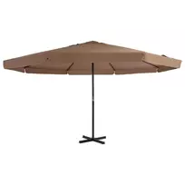 Lauko skėtis nuo saulės su aliuminio stulpu, taupe, 500 cm