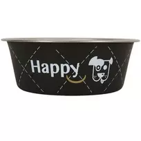 Zolux dubenėlis šuniui plieno nerūdijantis Inox HAPPY 2,65 l kol. juoda