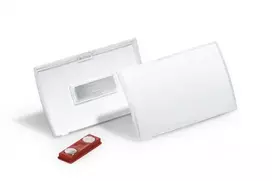 *Dėklas vardinei kortelei Durable, 54x90mm, su magnetu, lenktas, kieto plastiko, skaidrus