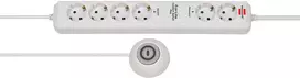 Brennenstuhl Eco-Line Comfort Switch Plus lizdo juostelė, 6 krypčių - balta