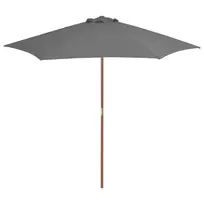 Lauko skėtis nuo saulės su mediniu stulpu, antracito, 270cm