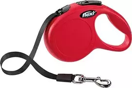 Flexi New Classic XS pavadėlis šunims iki 12kg juostinis 3m raudonos spalvos