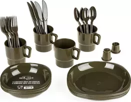 Turistinių indų ir priedų komplektas Mil-Tec 4 asmenims/26vnt. plastikinis