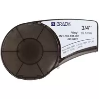 Brady M21-750-595-BK, juoda, lipni spausdintuvo etiketė, vinilo, terminio perkėlimo, akrilo, nuolatinė
