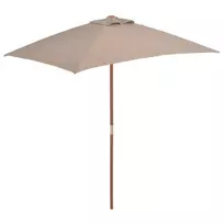 Lauko skėtis nuo saulės su mediniu stulpu, taupe, 150x200cm