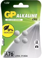 Gold Peak Industries GP Ultra Plus šarminės baterijos A76/LR44, 1,5 V (4 vnt. pakuotė)