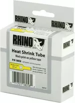 DYMO Rhino Professional, pastebimai susitraukiantis vamzdelis, 19x1,5 mm, juodas tekstas ant geltonos žarnos, 1,5 m, 18058