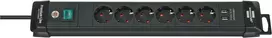 Brennenstuhl Premium USB prailginimo maitinimo juosta, 6 lizdai, 3 m H05VV-F3G1.5