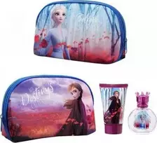 Disney Frozen II vaikiškos kosmetikos rinkinys (EDT tualetinis vanduo, 50 ml + dušo želė, 100 ml + kosmetinė)