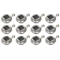 Saul. en. įkr. LED lauko švies., 12vnt., balt. sp., 12cm, apv.