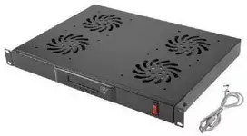 LANBERG AK-1503-B 19 colių ventiliatoriaus blokas / ventiliacijos skydelis su LCD 4 ventiliatoriais + 230 V termostatu