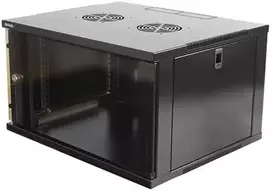 19 "spintelė, 6U, 540x450mm, tvirtinama prie sienos arba pastatoma, stiklinės durys DELTACO / 19-5406B