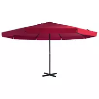 Lauko skėtis nuo saulės su aliuminio stulpu, raudonas, 500cm