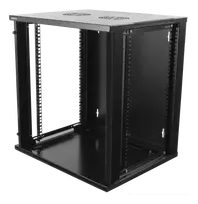 DELTACO 19" spintelė, 12U, 540x450mm, stovima arba montuojama ant sienos, stiklinės durys, juodas / 19-5412B