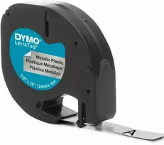 DYMO S0721710 LetraTag Juostelė 12mm x 4m metalizuota (sidabrinė) S0721730