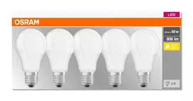 Ledvance OSRAM LED BASE CL A Fros. 8,5W 827 E27 806lm 2700K (CRI 80) 10000h A+ (Krabička 5ks)