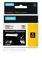 DYMO 622289 RHINO Poliesterio Juostelė 12mm x5,5m (skaidri / juodas šifras)