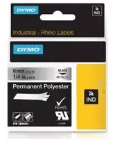 DYMO Rhino Professional, poliesterio juosta, 6 mm, juodas tekstas ant metalinės juostos, 5,5 m 1805441