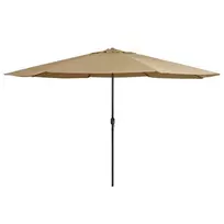 Sodo skėtis nuo saulės su metaliniu stulpu, taupe, 390cm