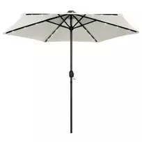 Sodo skėtis su LED ir aliuminio stulpu, smėlio baltas, 270cm