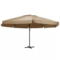 Sodo skėtis nuo saulės su aliuminio stulpu, taupe, 600cm