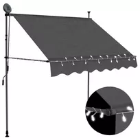 Rankiniu būdu ištraukiama markizė su LED, antracito, 200cm
