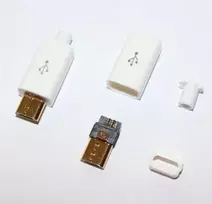 Oem Lituojamas Micro USB Kištukas su korpusu baltas