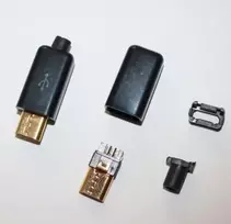 Oem Lituojamas Micro USB Kištukas su korpusu juodas