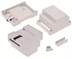 Plastikinė dėžutė Kradex Z100 ABS V0 šviesiai pilka montuojama ant DIN begelio 89x70x65mm