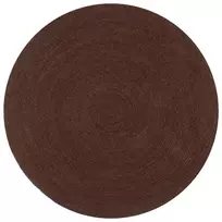 Kilimas, rudas, 90cm, džiutas, apvalus, rankų darbo