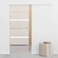 Stumdomos durys su stabdikliais, 76x205cm, stiklas ir aliuminis