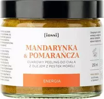 Iossi Cukraus kūno šveitiklis „Mandarinas ir apelsinas“ su abrikosų kauliukų aliejumi, 250 ml