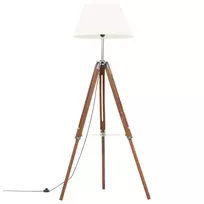 Pakabinamas šviestuvas Trikojis šviestuvas, rudas ir baltas, 141cm, tikmedžio masyvas