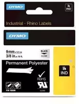 DYMO Rhino Poliesterio Juostelė 9mm x 5.5m / juodas ant skaidrios (18508)