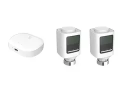 Išmanių termostatų komplektas, 2x termostatai + ZigBee - Wi-Fi stotelė, TUYA, valdomas programėle, WOOX