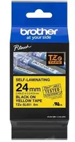 BROTHER TZESL651 24 MM Juodas ANT Geltono SAVILAMINIO LAMINATO