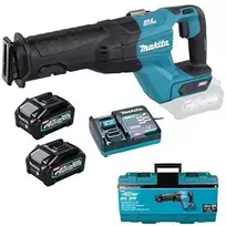 Makita JR001GM201 Reciprocating saw XGT, 32mm stroke; 3,54kg; greitas ašmenų keitimas; bešepetėlinis variklis, 2X4,0Ah, greitasis kroviklis ; įrankių dėklas
